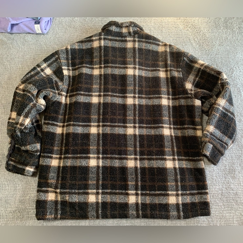 EUC Bullhead VINTAGE Sherpa Fleece Lined Mens Full Zip Jacket Brown Plaid XL - Picture 2 of 14